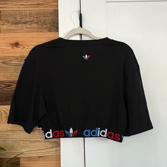 Adidas Adicolor Primeblue Tricolor Cropped Tee Small - Picture 6 of 8